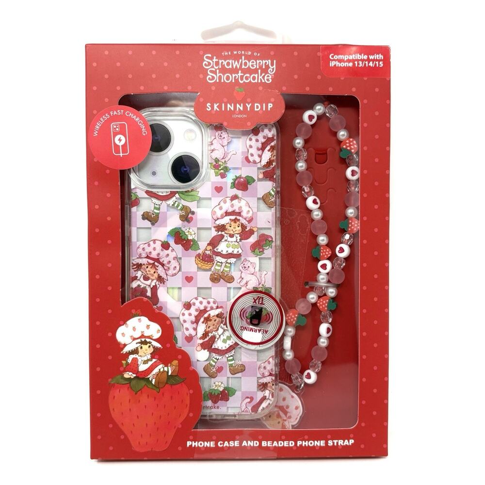 Strawberry Shortcake Skinny Dip iPhone 13 / 14 / 15 Case Beaded Strap